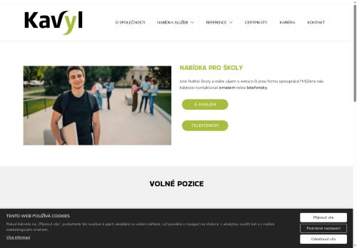 Webové stránky KAVYL spol. s r.o., Mohelno