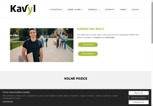 Webové stránky KAVYL spol. s r.o., Mohelno