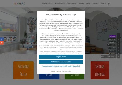 Webové stránky Základní škola a Mateřská škola Pramínek, o. p. s., Brno