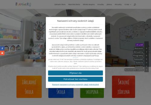 Webové stránky Základní škola a Mateřská škola Pramínek, o. p. s., Brno