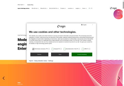 mgm technology partners s.r.o. nabízí práci na pozici Programátoři počítačových aplikací specialisté v obci Praha