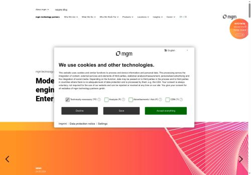 mgm technology partners s.r.o. nabízí práci na pozici Programátoři počítačových aplikací specialisté v obci Praha