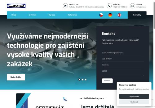 Webové stránky LIMID Mohelno s.r.o., Mohelno