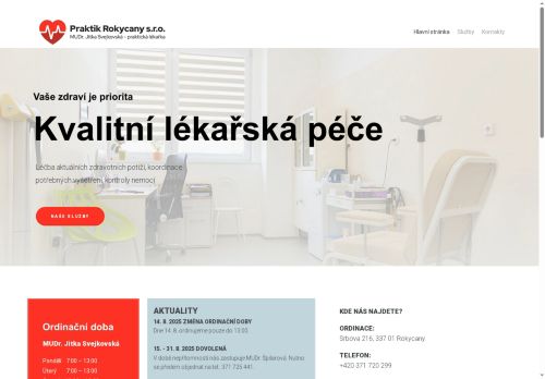Zobrazit webové stránky Praktický lékař pro dospělé - MUDr. Jitka Svejkovská, MUDr. Martina Hájková