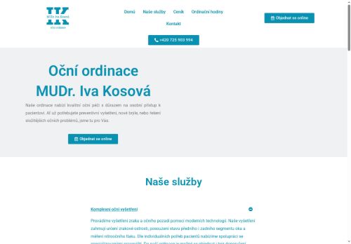 Zobrazit webové stránky Oční ordinace - MUDr. Iva Kosová