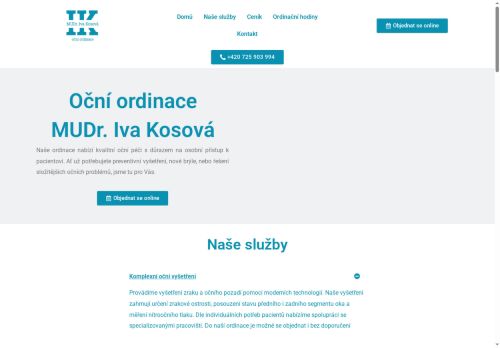 Zobrazit webové stránky Oční ordinace - MUDr. Iva Kosová