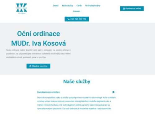 Oční ordinace - MUDr. Iva Kosová
