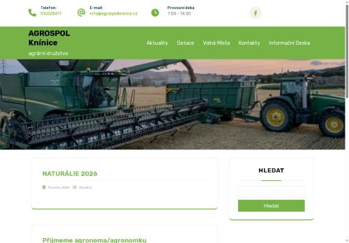 AGROSPOL, agrární družstvo nabízí práci na pozici vrátný/á (M/Ž) v obci Vanovice