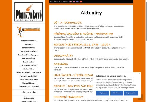 Webové stránky Základní škola, Praha 4, Plamínkové 2, Praha
