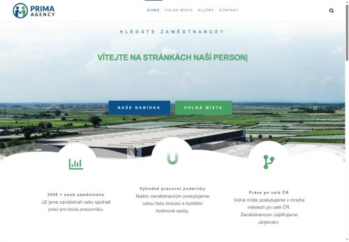 Webové stránky Prima agency s.r.o., Jirny