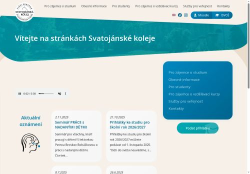 Svatojánská kolej - vyšší odborná škola pedagogická nabízí práci na pozici Kuchaři (kromě šéfkuchařů), pomocní kuchaři v obci Svatý Jan pod Skalou