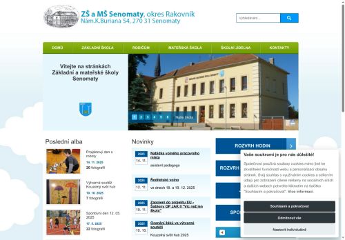 Webové stránky Základní škola a Mateřská škola Senomaty, okres Rakovník, Senomaty