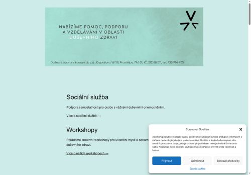 Webové stránky Duševní opora v komunitě, z. ú., Prostějov