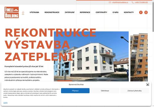 Webové stránky FINELI Building s.r.o., Plzeň