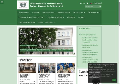 Základní škola a mateřská škola Praha - Slivenec, Ke Smíchovu 16 nabízí práci na pozici učitel/ka NJ 2. stupně v obci Praha