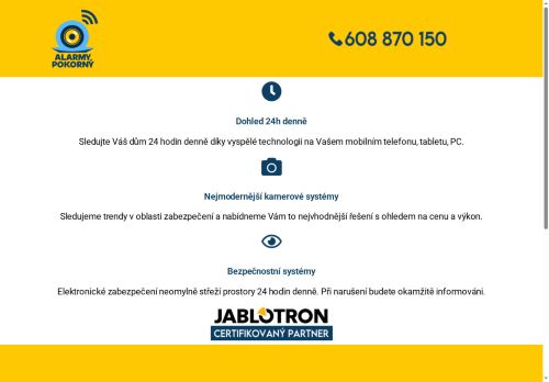 Zobrazit webové stránky Alarmy Pokorný