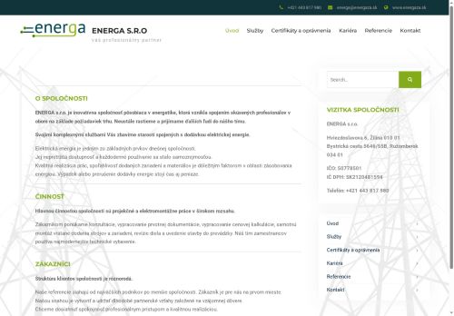 Webové stránky ENERGA s.r.o., Čebín