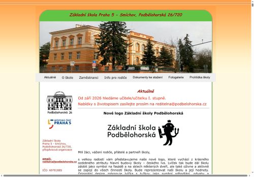 Základní škola Praha 5 - Smíchov, Podbělohorská 26/720, příspěvková organizace nabízí práci na pozici pomocná síla v kuchyni v obci Praha