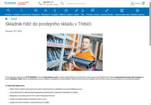 Webové stránky HTP Moravia s.r.o., Třebíč