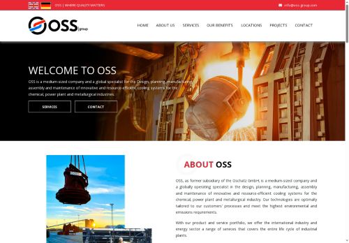 Webové stránky OSS Industrial Solutions s.r.o., Praha