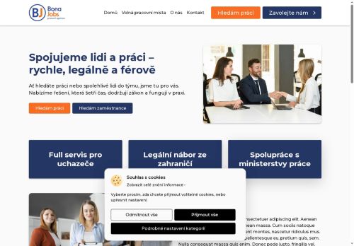 Bona jobs s.r.o. nabízí práci na pozici Všeobecní administrativní pracovníci v obci Praha