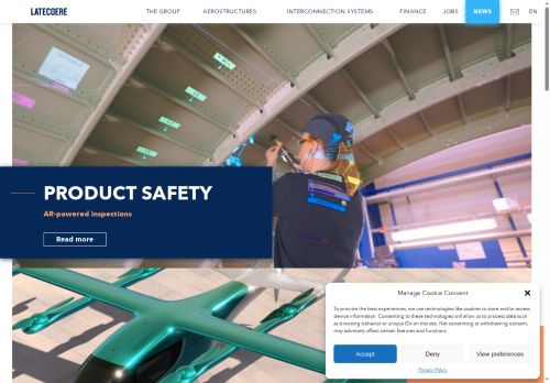 Webové stránky LATECOERE Czech Republic s.r.o., Praha