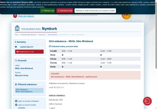 Zobrazit webové stránky Oční ordinace - MUDr. Jitka Mrázková