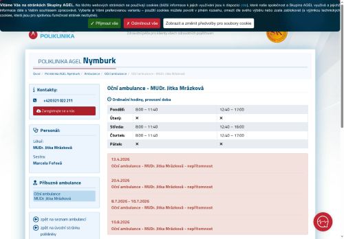 Zobrazit webové stránky Oční ordinace - MUDr. Jitka Mrázková
