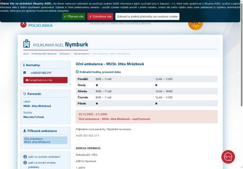 Zobrazit webové stránky Oční ordinace - MUDr. Jitka Mrázková