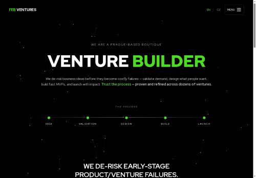 Webové stránky FEB VENTURES s.r.o., Praha