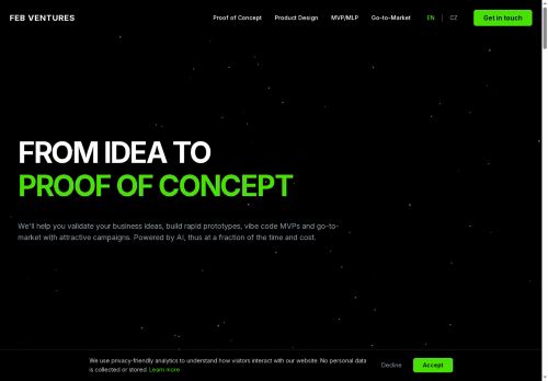 FEB VENTURES s.r.o. nabízí práci na pozici International innovation specialist v obci Praha