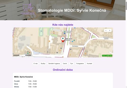 Webové stránky MDDr. Sylvie Konečná, Ivančice