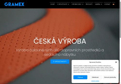 Webové stránky GRAMEX, spol.s r.o., Zbraslavice