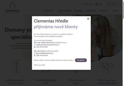 Webové stránky Clementas Hředle, s.r.o., Hředle