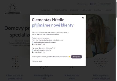 Webové stránky Clementas Janovice, s.r.o., Janovice nad Úhlavou