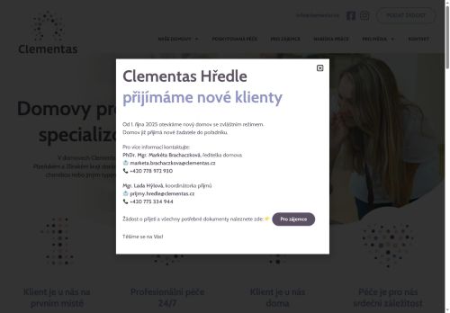 Webové stránky Clementas Hředle, s.r.o., Hředle