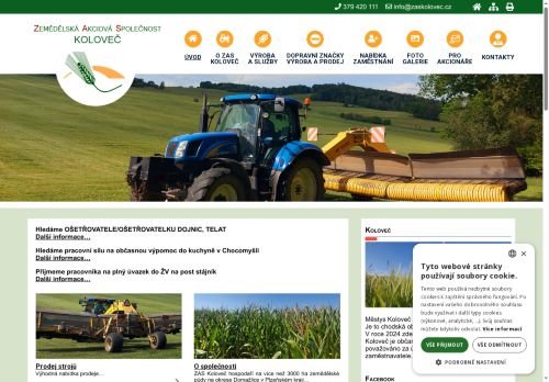 Webové stránky Zemědělská akciová společnost Koloveč, Koloveč