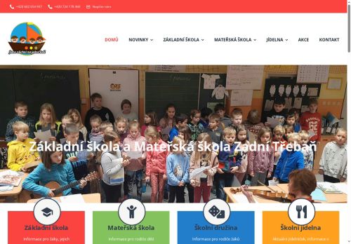 Webové stránky Základní a mateřská škola Zadní Třebáň, okres Beroun, Zadní Třebaň