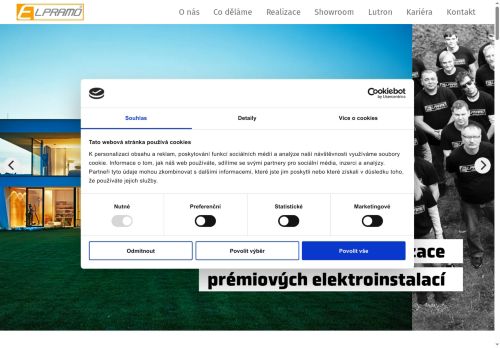 Webové stránky ELPRAMO s.r.o., Praha