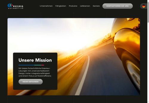 Webové stránky RESRG Automotive CZ s.r.o., Čestlice