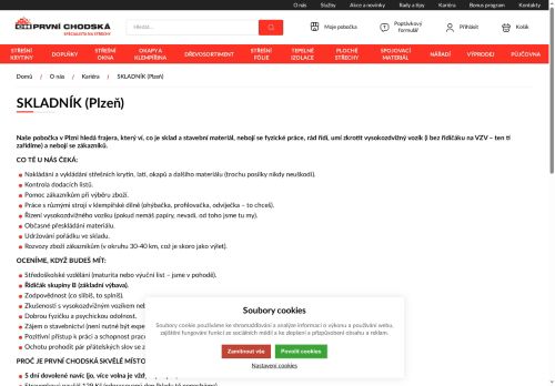 Webové stránky PRVNÍ CHODSKÁ s.r.o., Plzeň