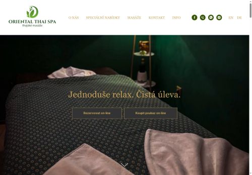 Webové stránky Oriental Thai Spa s.r.o., Znojmo