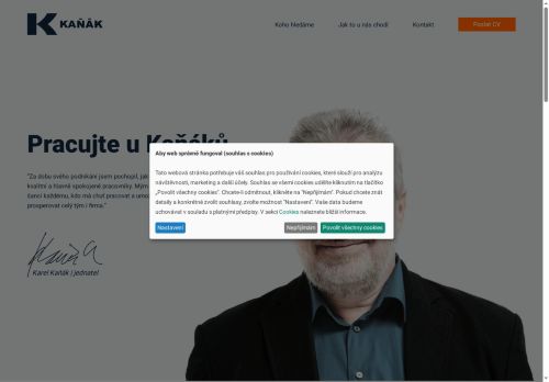 Webové stránky Karel Kaňák, s.r.o., Rohatec