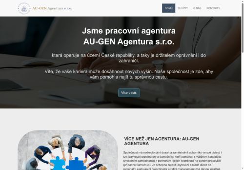 Webové stránky AU-GEN Agentura s.r.o., Klecany