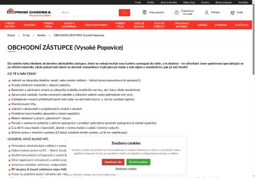 Webové stránky PRVNÍ CHODSKÁ s.r.o., Vysoké Popovice