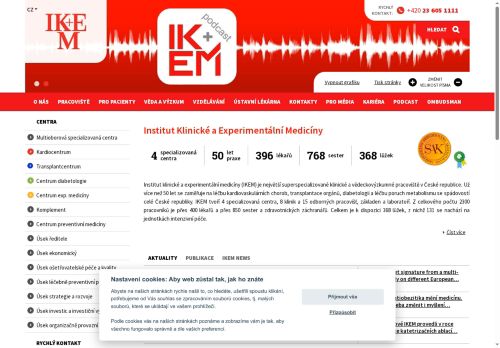 Institut klinické a experimentální medicíny nabízí práci na pozici Sanitáři v obci Praha