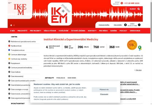 Institut klinické a experimentální medicíny nabízí práci na pozici Sanitáři v obci Praha