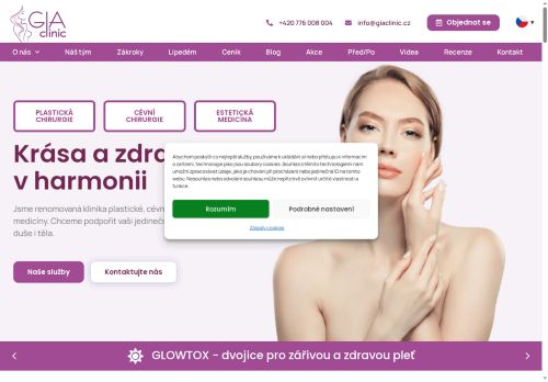 Webové stránky GIA clinic s.r.o., Prostějov