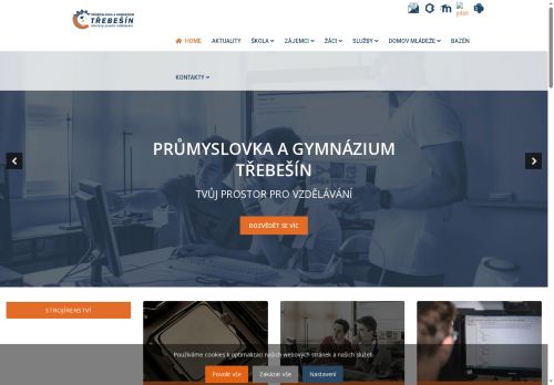 Webové stránky Střední průmyslová škola, Praha 10, Na Třebešíně 2299, Praha