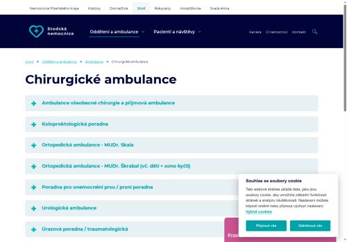Zobrazit webové stránky Ambulance všeobecné chirurgie a příjmová ambulance - Stodská nemocnice
